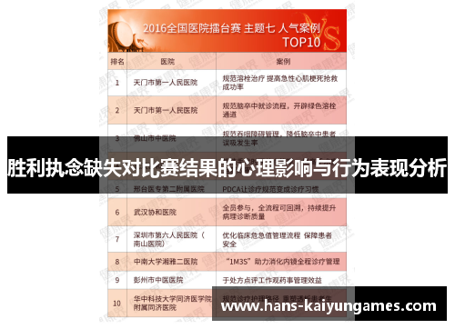 胜利执念缺失对比赛结果的心理影响与行为表现分析 胜利执念缺失对比赛结果的心理影响与行为表现分析